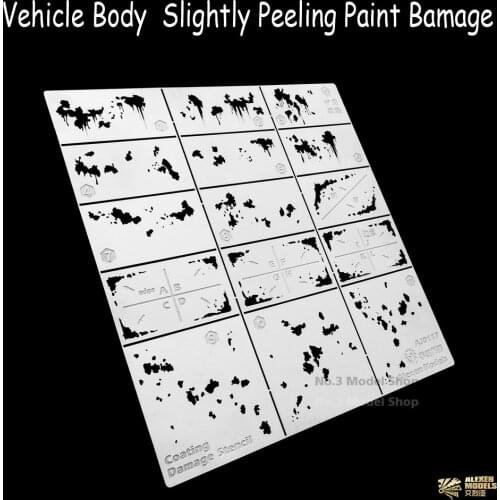 1/32 1/35 1/100 Military Model Vehicle Body Slightly Peeling Paint Bamage Chipping Effects Rapidly Aging Assistant Stencils