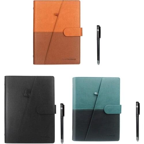 Smart Erasable Notebook Leather Paper Reusable Wirebound Notebook Sketch Pads Lined With Pen
