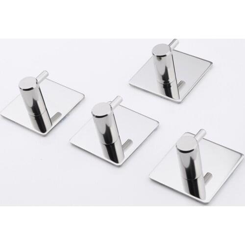 High-quality 4Pcs Robe Hooks Black Stainless Steel Towel Hook Robe Hook Wall Hanger Bathroom Accessory Organizer Clothes Rack