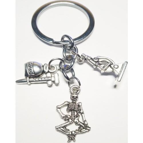 XKXLHJ 1pc Science Keyring Medical Student Key Chain Nurse Keychain Graduation Jewelry Biology Gift For Teacher