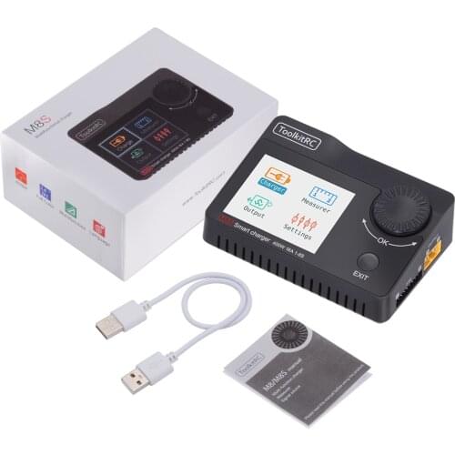ToolkitRC M8S 400W 18A Color Screen Balance Charger Discharger for 1-8S Lipo LiHV Life Lion NiMh Pb Battery 20%OFF