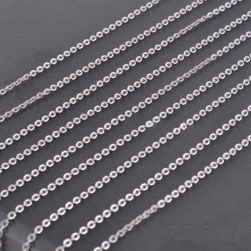 1.5/2/2.4/3.2mm Wide 100pcs Wholesale Stainless Steel Bulk Silver Color Welding Strong Thin Cross Link Chain DIY Necklace 16-40"