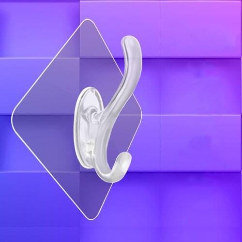 1pc Anti-skid Traceless Stick Hook Bathroom Kitchen Wall Hook Strong Adhesive Punch-free Universal Hook Home Hook
