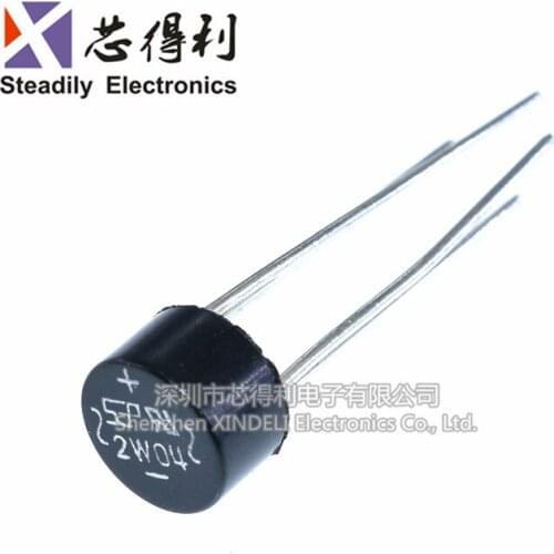 10pcs/lot 2w04 One-Way 400V 2a Bridge Rectifier Rectifier Bridge round Can Be Directly Photographed