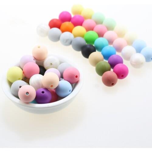 100pcs Silicone Beads 10mm Food Grade Baby Teethers Beads Silicone BPA Free For Necklaces Pacifier Holder Clip Chain DIY
