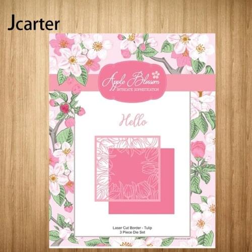 2021 New Design Metal Cutting Dies Hello Flowers Square Craft Scrapbook Handmade Knife Mould Blade Punch Stencils Dies Cut Model