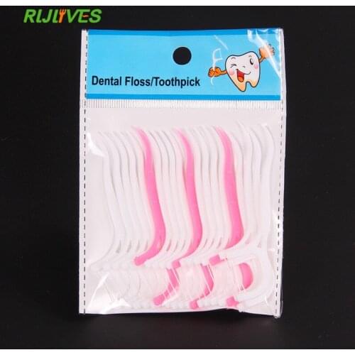 25pcs/pack Toothpick Dental Floss Oral Care Toothpicks Interdental Brush Disposable Teeth Cleaning Plastic Tooth Picks