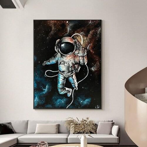 Abstract Astronaut Wall Art Canvas Painting Cartoon Posters and Prints Wall Art Pictures for Living Room Quadros Home Decor