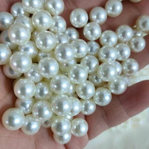 6mm/8mm No Hole White Round Acrylic Pearl Acrylic Smooth Imitation Loose Beads For DIY Scrapbook Decoration Crafts Making
