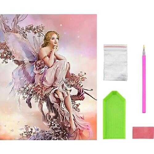 Full Diamond Embroidery Diy 5D Diamond Painting Cross Stitch "butterfly fairy" Full Drill Home Room Decor