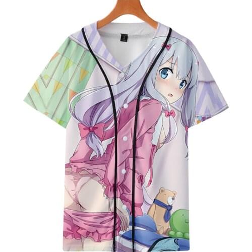 BSLNXNMA Eromanga Sensei Kawaii 3D Short sleeve baseball uniform Women Print T-SHIRT Summer mens and womens shirts