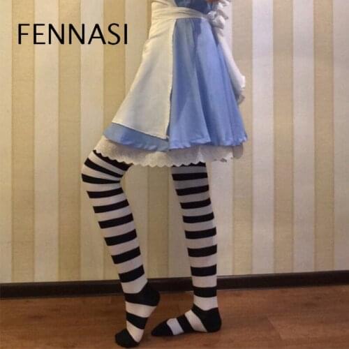 FENNASI Nylon Stripe Warm Stockings Woman Thigh High Erotic Stockings Belt Sexy Knee Womens Stockings Low Woman Bas Hosiery