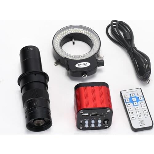 4K Digital Microscope Sony Sensor HDMI USB Industrial Video Microscope Camera 180X Objective Lens 144 LED for PCB CPU Repair