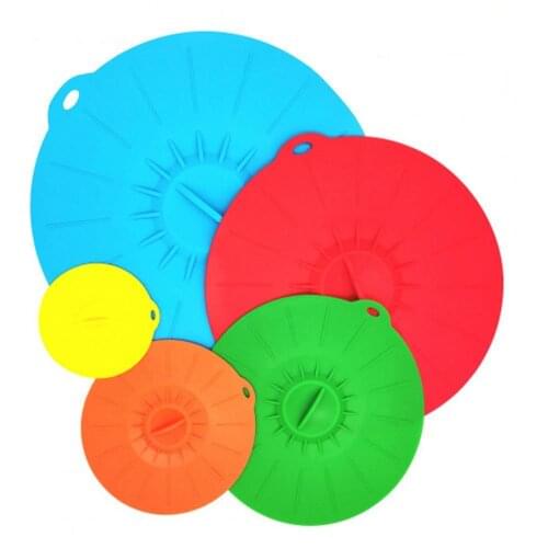 Eco-friendly 5Pcs/Set Useful Heat Resistant Microwave Cover Durable Silicone Covers Heat Resistant for Cup