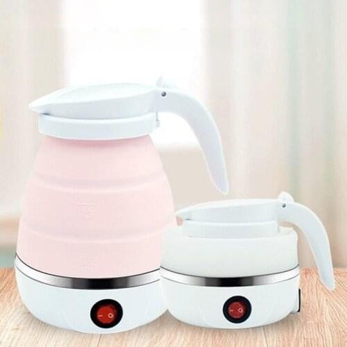 Electric Kettle Foldable Space-saving ABS Home Travel Outdoor Heating Hot Water Tea Kettle Cup Stainless Steel Silicon Kettle