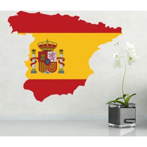 Flag map of Spain wall vinyl sticker custom made home decoration wall sticker wedding decoration PVC wallpaper fashion design