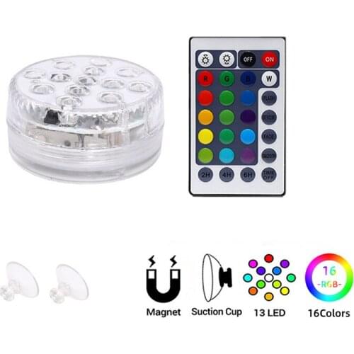 IP68 Waterproof RGB Colorful Submersible LED Underwater Lights IR Remote Underwater Night Lamp Outdoor Pond Swimming Pool Lamp
