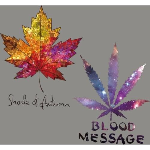 Fine Starry Sky Maple Leaf Heat Transfers Sticker Iron On Patches For T-shirt DIY Craft Stickers For Clothes Decor Appliques