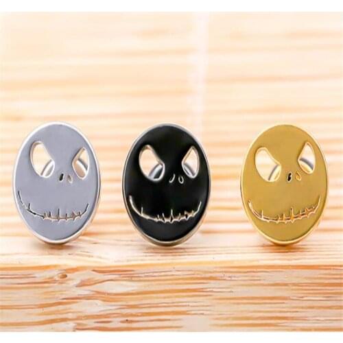 Fashion Interesting Pumpkin Ghost Head Stud Earrings Punk 3 Colors Single Earrings for Men Women Nightclub Jewelry Accessories