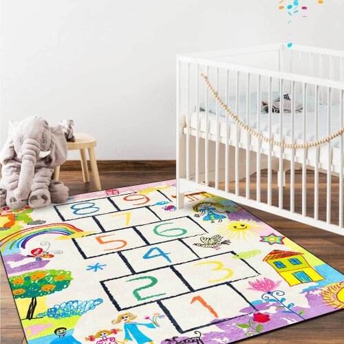 Cartoon Print Kid Game Carpets for Living Room Bedroom Area Rugs Child play Crawl Floor Mat Baby Gamer Area Carpet Drop Shipping