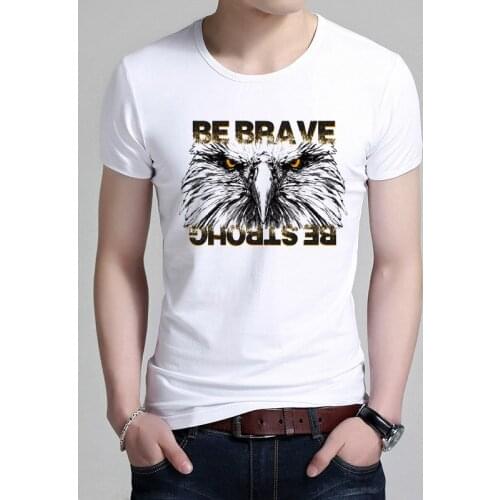 2020 Brand New T-shirt Men Summer Round Collar Eagle Print Tshirt Short Sleeve 95% Cotton Slim Fit Tee Shirts Plus Size 5XL