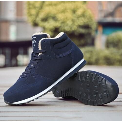 Men Winter Snow Boots Fleece Lined Warm Ankle Booties Non-slip Shoes Sport Sneakers YS-BUY