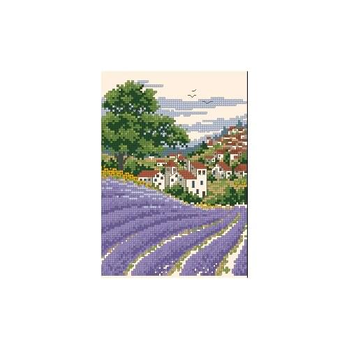 Top Quality Lovely Hot Sell Counted Cross Stitch Kit Lavender Field Home Serene Village Town dim 16720