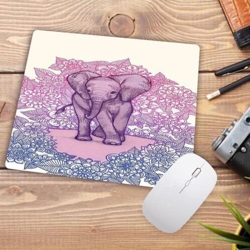 Big Promotion Elephant Colorful Pattern Style Anti-slip Animal Mousepad Computer Small Mouse Pad Mat For 22X18CM