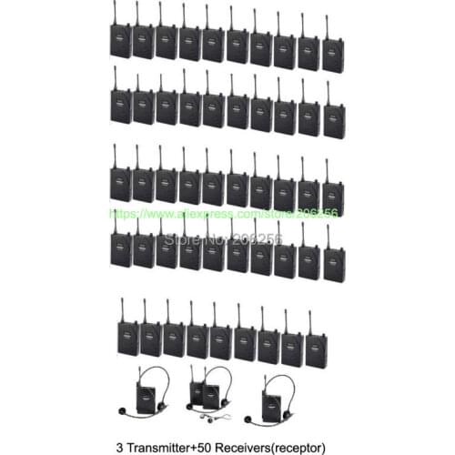 NEW Takstar UHF-938 UHF Wireless Tour Guide System Simultaneous interpretation audio-visual eduation 3 Transmitter+50 Receptors