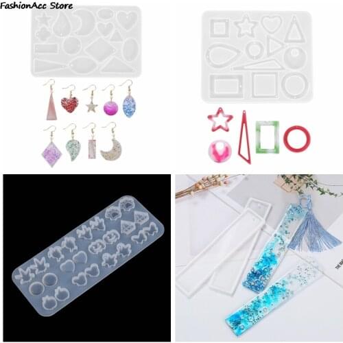 NEW Epoxy Resin Jewelry Molds Silicone Earring Necklace Pendant Mold Creative DIY Bookmark Moulds Best Jewelry Gifts For Friends