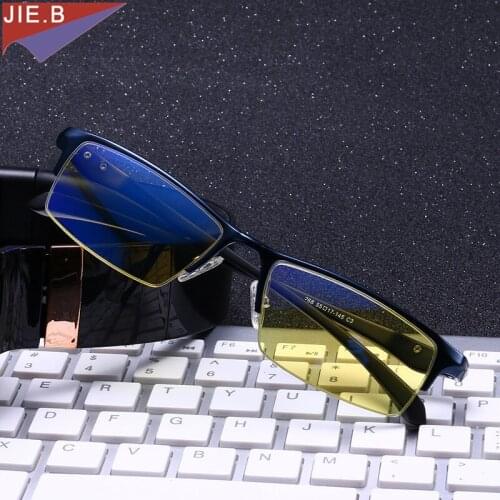 2019 Aluminum Frame Men Computer UV400 Optical Glasses Antifatigue Radiation Protect Classic Myopia Goggle Cycling Eyewear