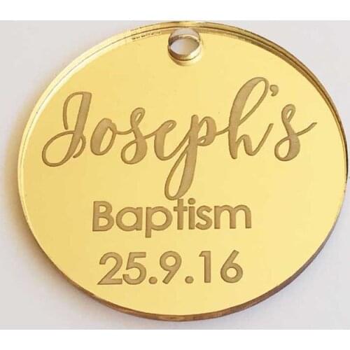 Personalized Gift Packing Decor Tags,Mirror Gold Acrylic Party Favor Decoration, Laser Cut Baby Shower Wedding Thank You Present