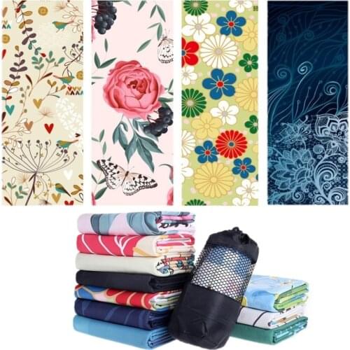 Microfiber Yoga Towel Quick Dry Silica Gel Non-slip Yoga Mat Towel Yoga Blanket Pilates Fitness Exercise Mat Cover 183*65cm