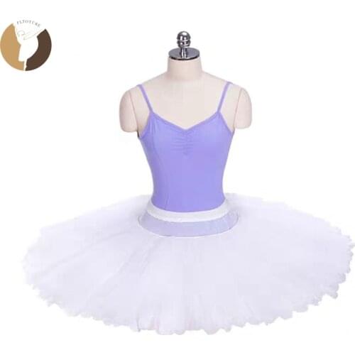 FLTOTURE Professional Ballet Half Tutu 7 layers Net Waistband Girl Dance Practice Costumes Ballerina Rehearsal White Half Skirts
