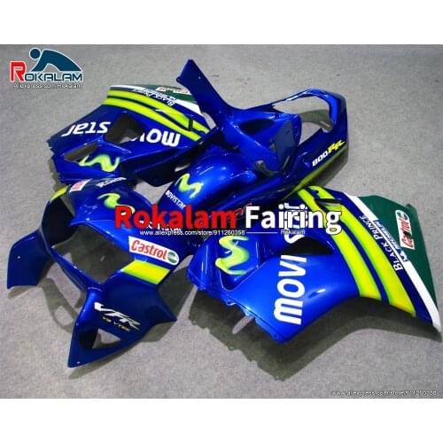 Shells For Honda VFR 800 2000 VFR 800 1998 1999 2001 VFR-800 98 01ABS Covers Motorbike Blue Green Fairing Kits