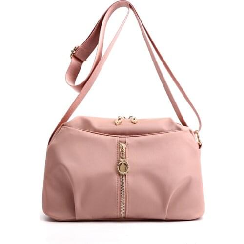 Kvky pink messenger bag for girls phone pocket luxury small bag bolsos mujer naylon women shoulder crossbody bag satchel purse