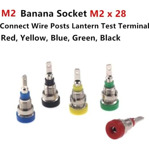 5pcs 2mm Pure Copper Banana Plugs Multimeter Socket Terminal Test Red Green Blue Yellow Black 5 Colors
