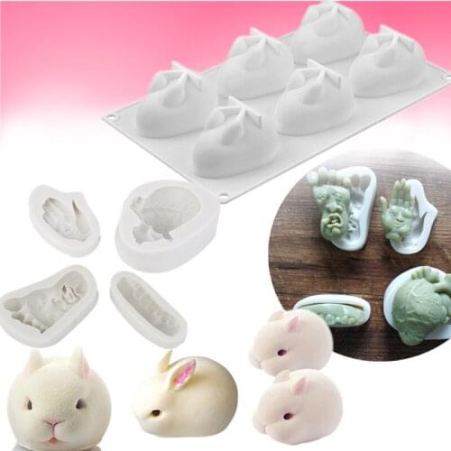 3D Silicone Chocolate Truffle Bakeware Mousse Mould Dessert Maker Baking Pastry Decorating Accessories Rabbit Cake Mold