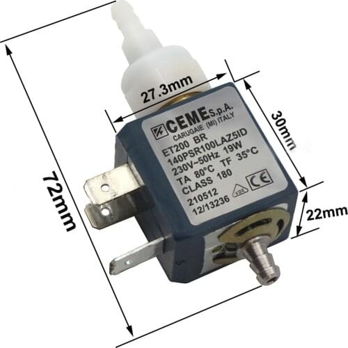 CEME 19W AC230V 50Hz Steam Iron Water Solenoid Pump Oscillating Pump by Ceme model ET200BR for Morphy Richards or Phillips