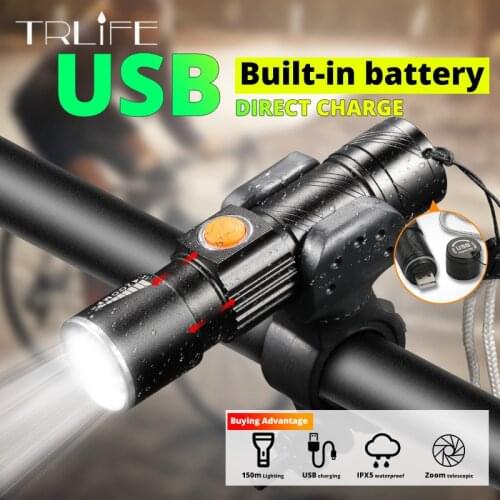 USB LED Flashlight Mini Lanterna Rechargeable Portable Light Handy Hunting Torch Waterproof Zoomable Lights 3 Modes forCamping