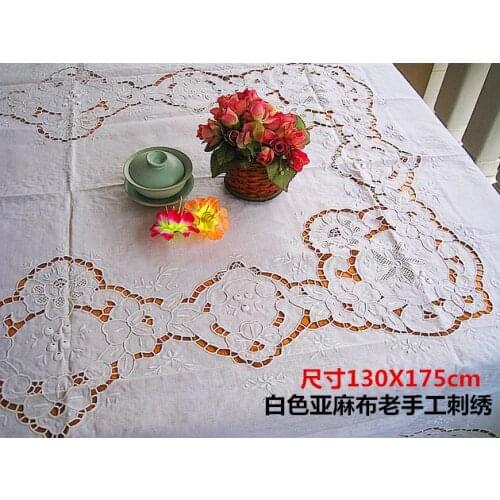 Lu embroidery table cloth exquisite old hand embroidery grape linen European multi-purpose cover cloth genuine clearance price