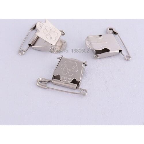 10pcs metal suspender clips strap Clips with safety pins for garment accessories