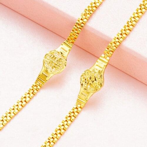 Bracelets for Women Vietnam Sand Gold Bracelet Blessing Chain Fashion Jewelry Gold Color Watch Chain Bracelet Femme pulseras