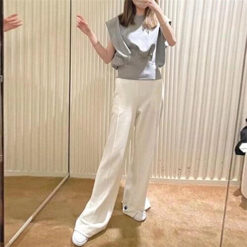 2021 New Summer Fashion Female Vest Round Neck Loose High Quality Women Waistvest Solid Color Casual Elegant Ladies Gilet T694