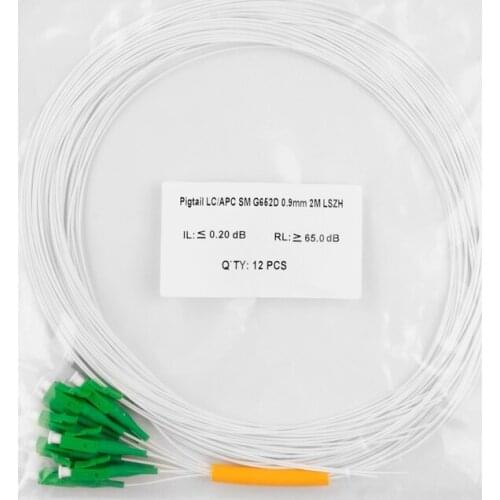 100pcs from 12pcs/bag 2m fiber Pigtail LC APC pigtail cable G652d 9/125 Single Mode Fiber Optic Pigtail 0.9mm lszh Jacket