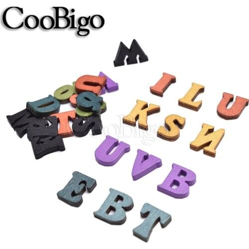 100pcs Random Mix Wooden English Alphabets Letters for Indoor Wall Decor Scrapbooking Household Birthday Party Arts Crafts DIY