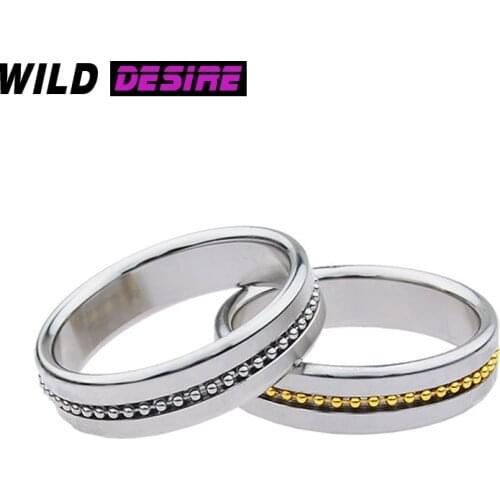 38/41/44/47/50mm Sex Gay Toys For Men Cock Ring stainless steel cock ring Metal penis ring metal lock extend testicles sex toys