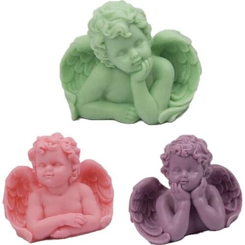 3D Angel Candle Mold Silicone Angle Children Shape Mold Multi DIY Chocolate Biscuit Cake Baking Mould Ornaments Casting Tool