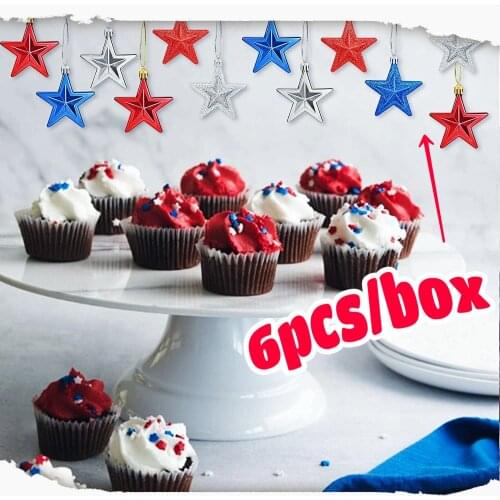 6pcs/box Christmas Decoration on Tree Christmas Tree Hanging Star Ornaments DIY Party Decor Accessories Creative Rattan Ornament