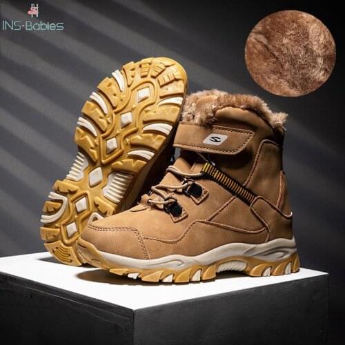 803 Autumn Children Boys Shoes Warm WINTER Martin Boots New Fashion Snow Sports Shoes For Boys Waterproof Winter Kid Snow Boots